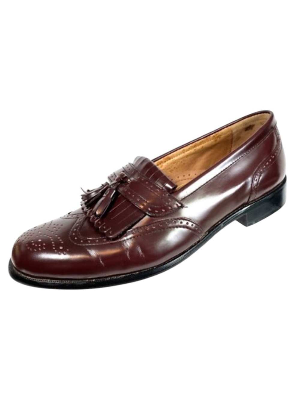Bostonian Classics Kiltie Tassel Wingtip Leather Loafers Mens 13 Oxblood Shoes
